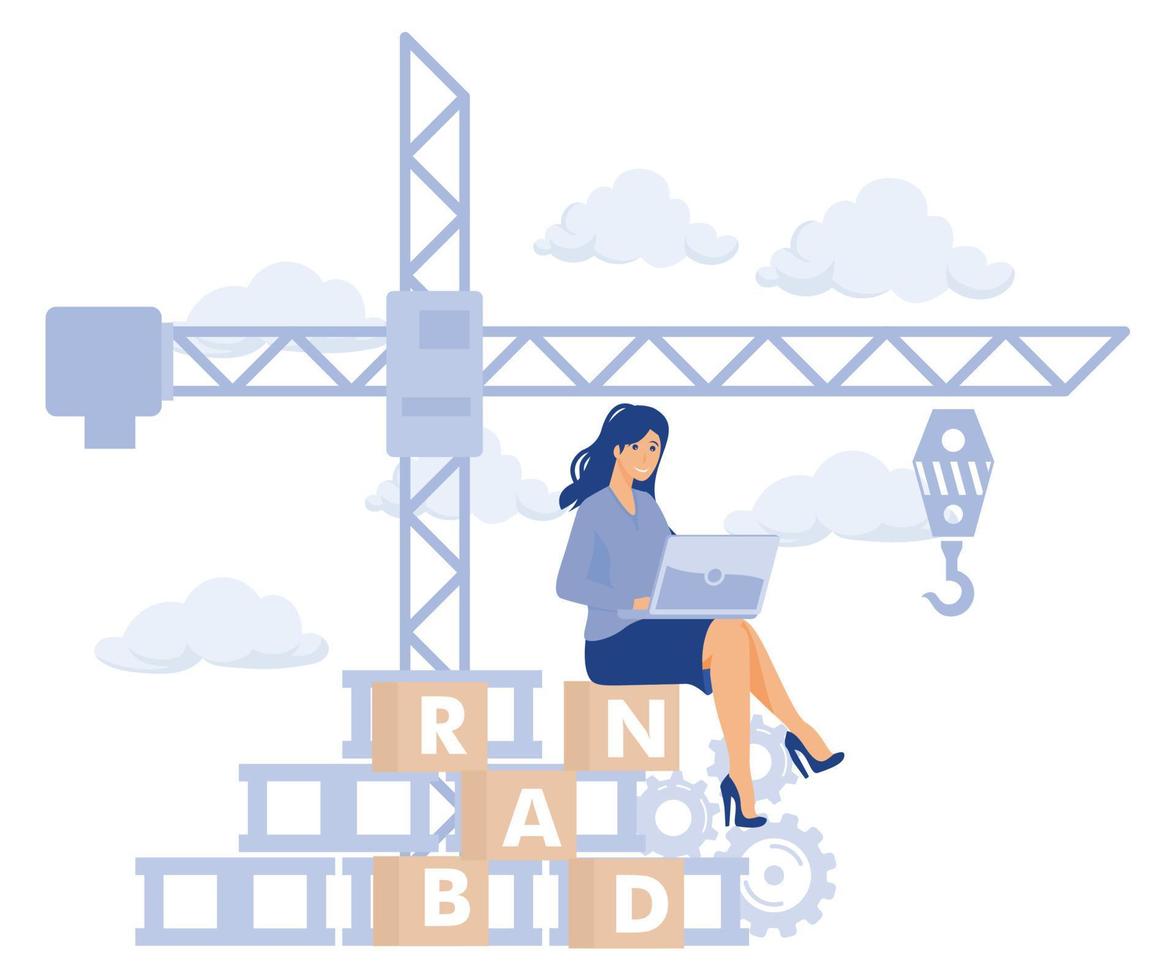 Business branding concept,  Brand building, brand personal and communication guideline, flat vector modern illustration