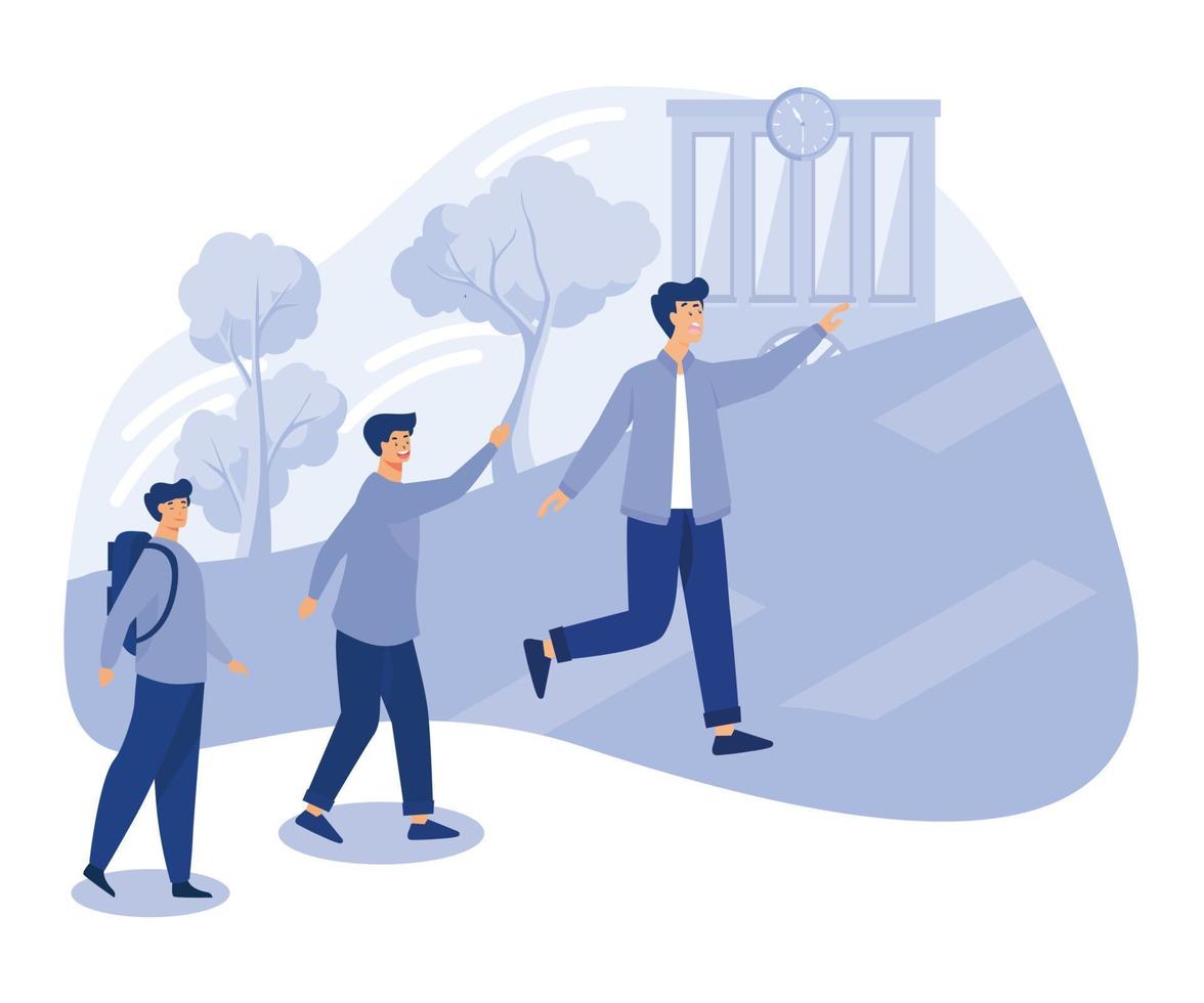 City quest,  Set up scavenger hunt team, get and complete tasks, discussing an action plan, people urban lifestyle, game challenge, flat vector modern illustration