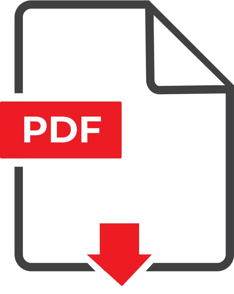 The PDF icon. File format symbol. Flat Vector illustration