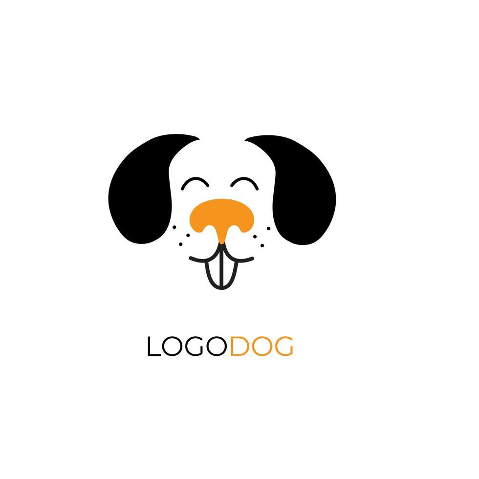 icono de cabeza de perro. estilo plano. cara de perro de dibujos animados. ilustración vectorial aislado en blanco. silueta simple. concepto de logotipo animal. plantilla de diseño de logotipo. vector