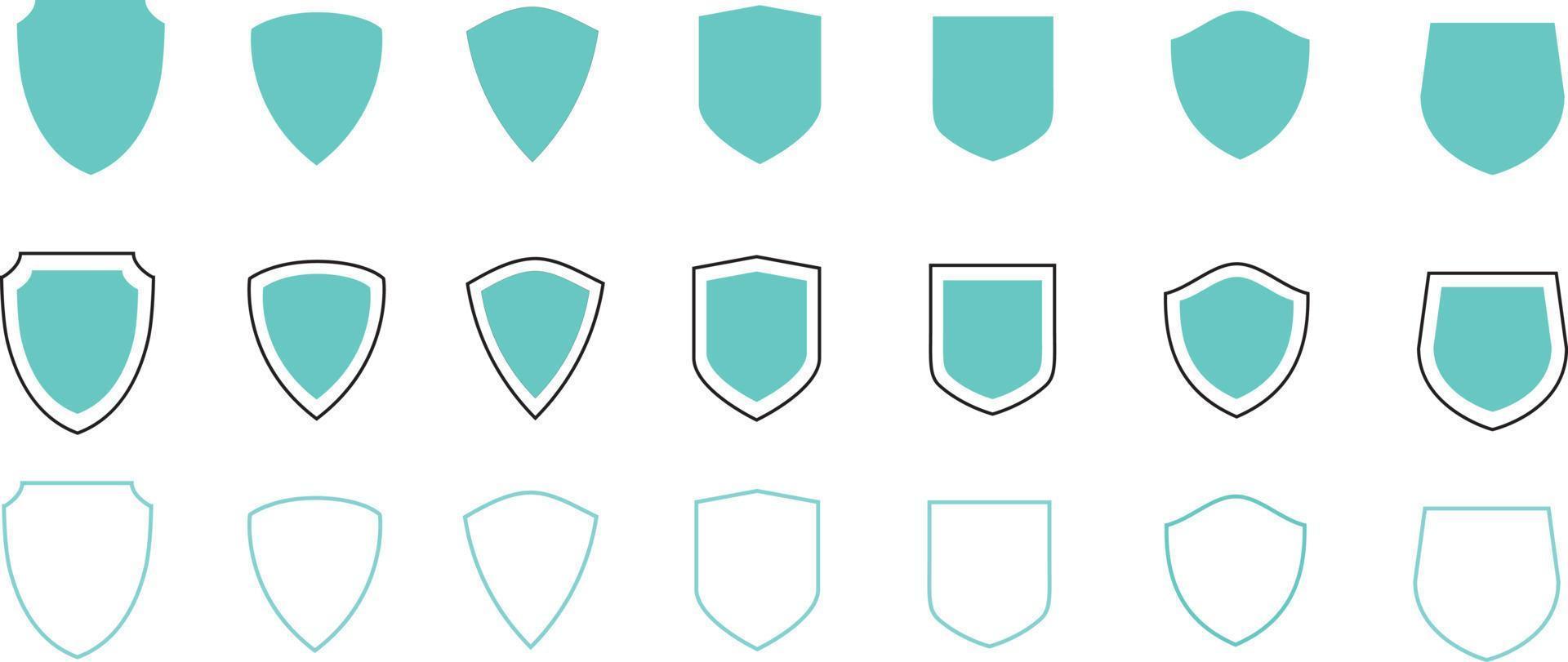 Shields vector coat arms set signs symbols stickers design elements