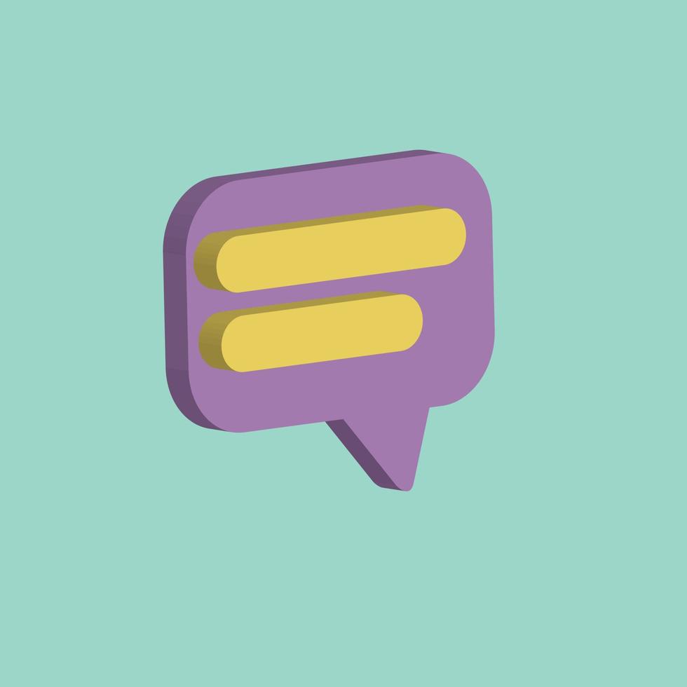 3D Realistic chat or online message vector illustration