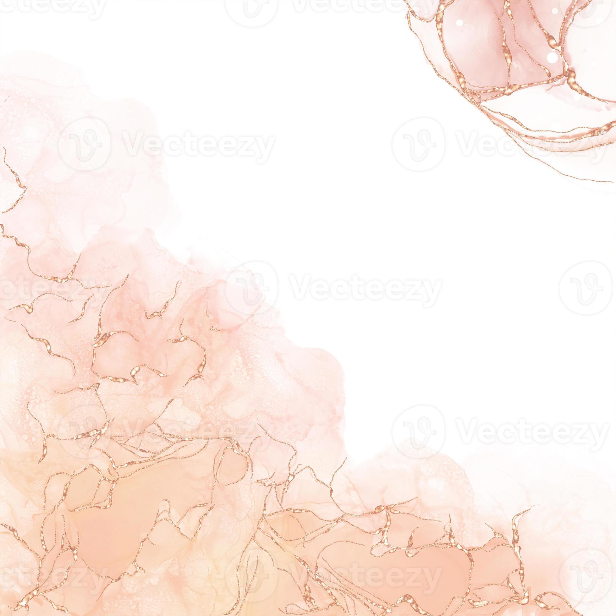 Modern watercolor blue pink ink with gold glitter Vector Image