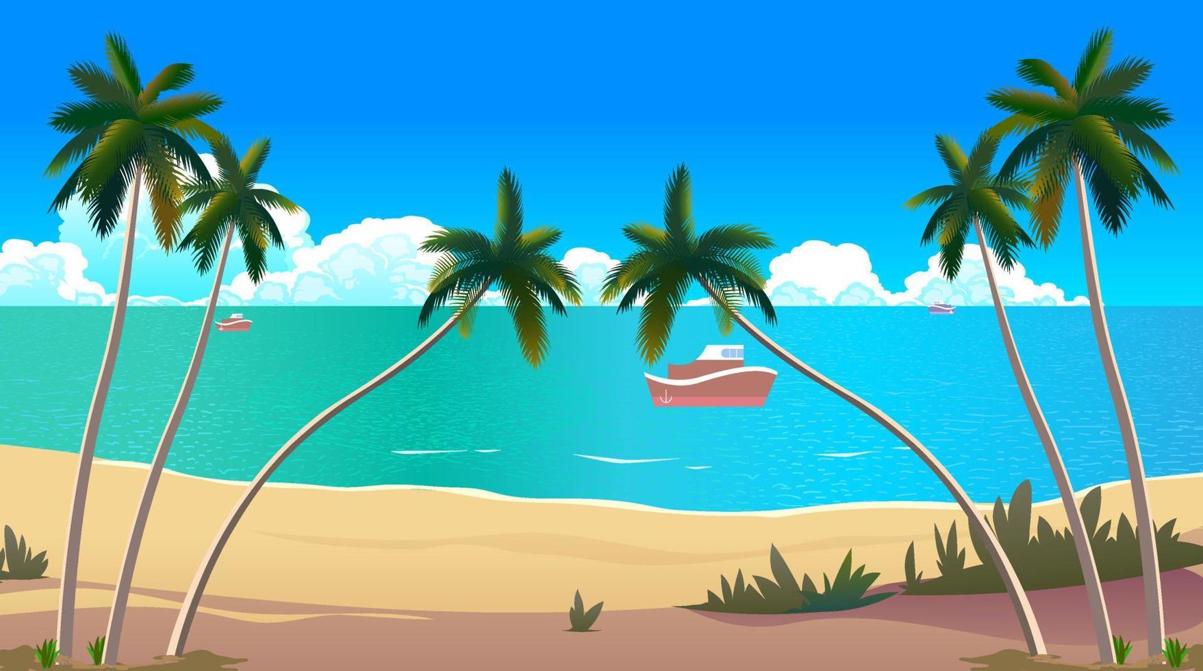 Beautiful natural river scene for cartoon animation. vector