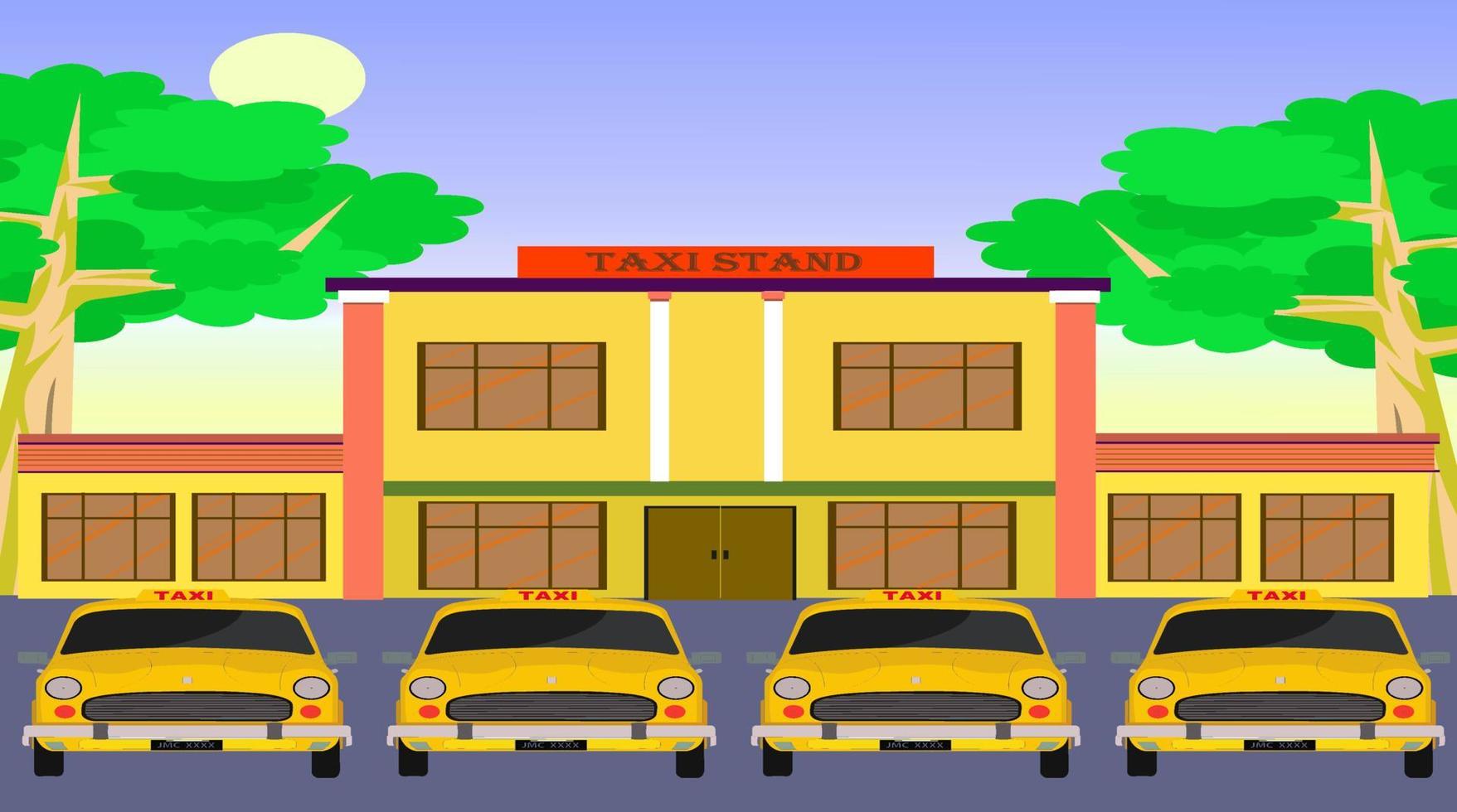 Indian taxi stand for cartoon animation. vector