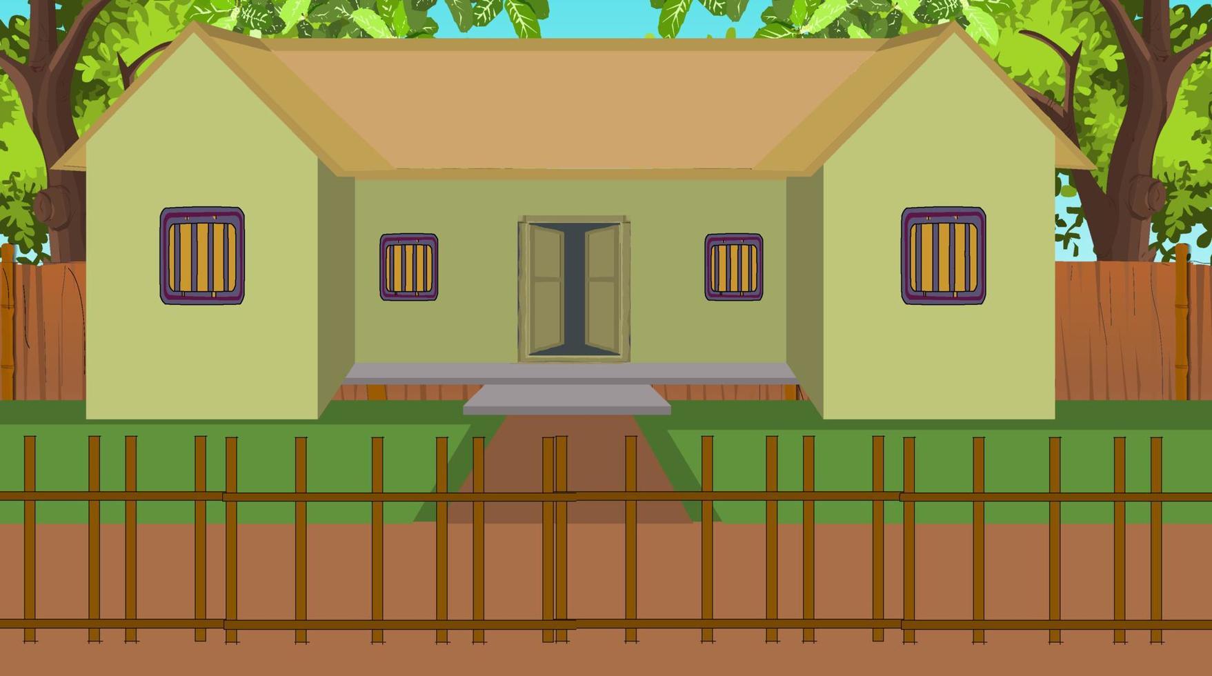 Indian village farmer house. vector
