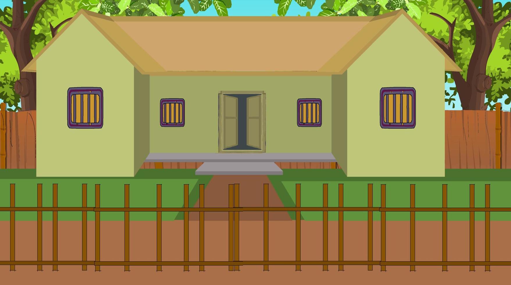 Indian village farmer house. vector