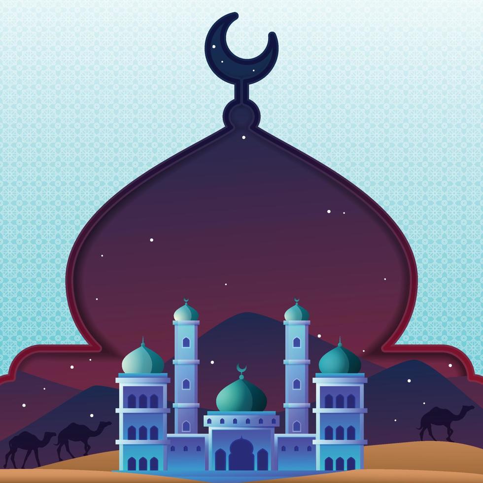 Moslem Greeting Card Background vector