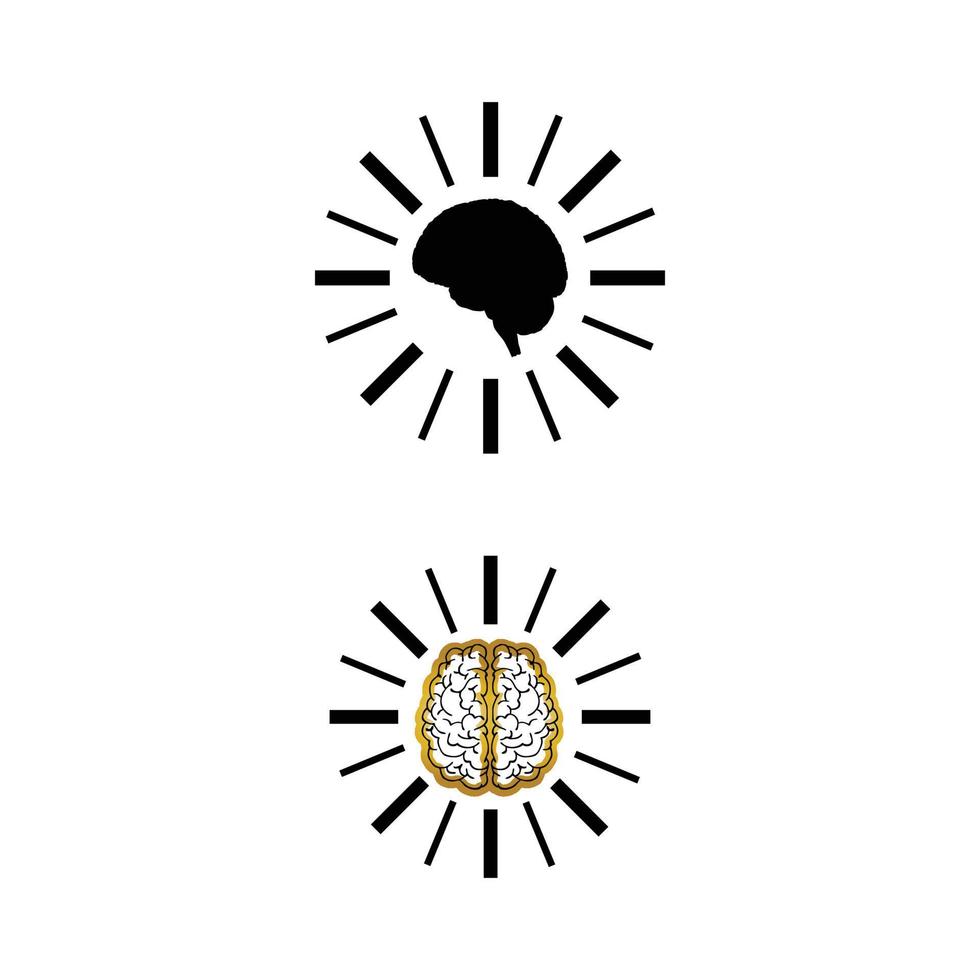 brillante sesos íconos aislado en blanco antecedentes vector