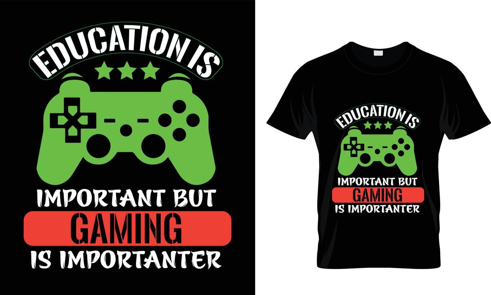 GAMING T-SHIRT DESIGN FREE VECTOR