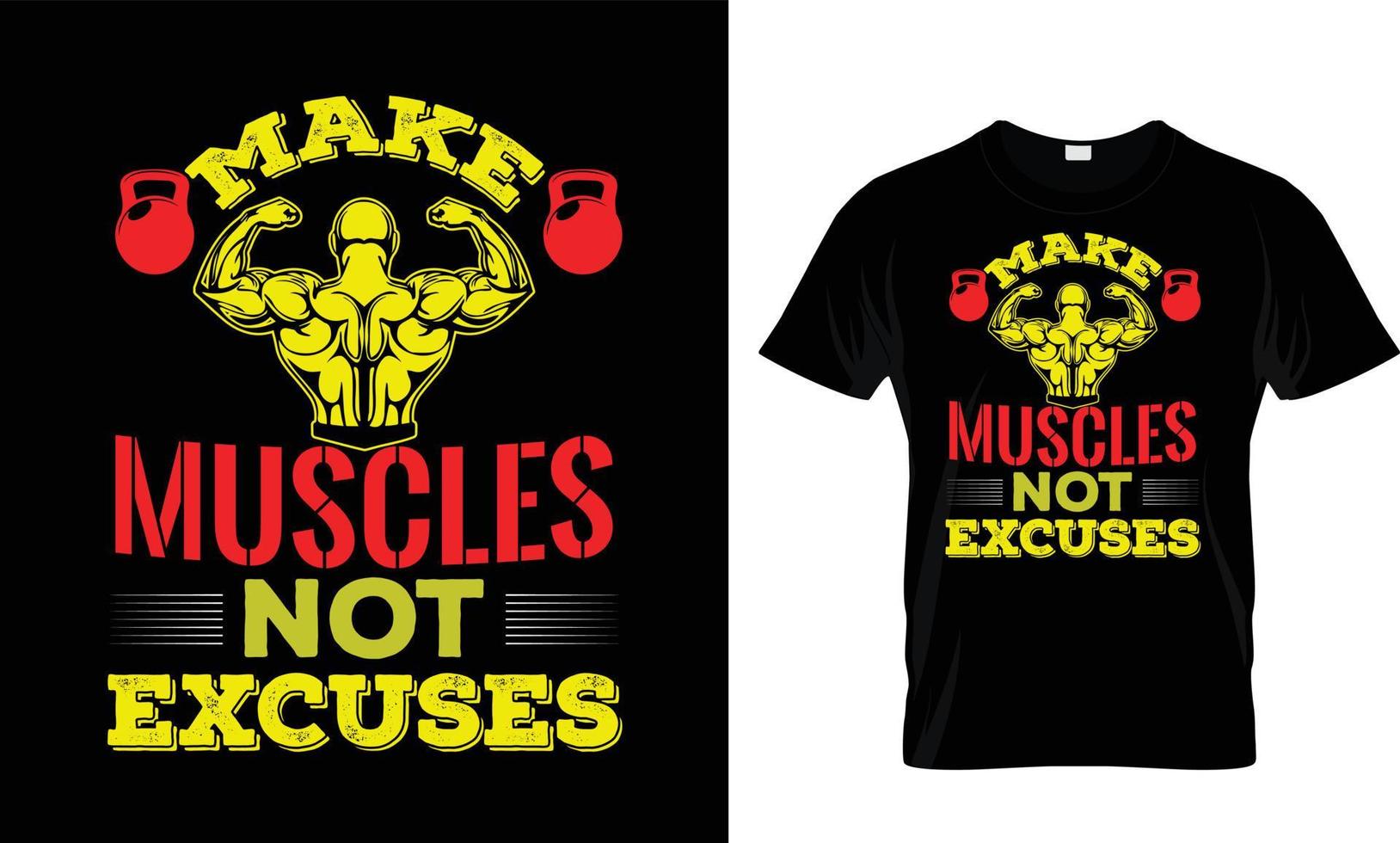 GYM T-SHIRT DESIGN FREE VECTOR