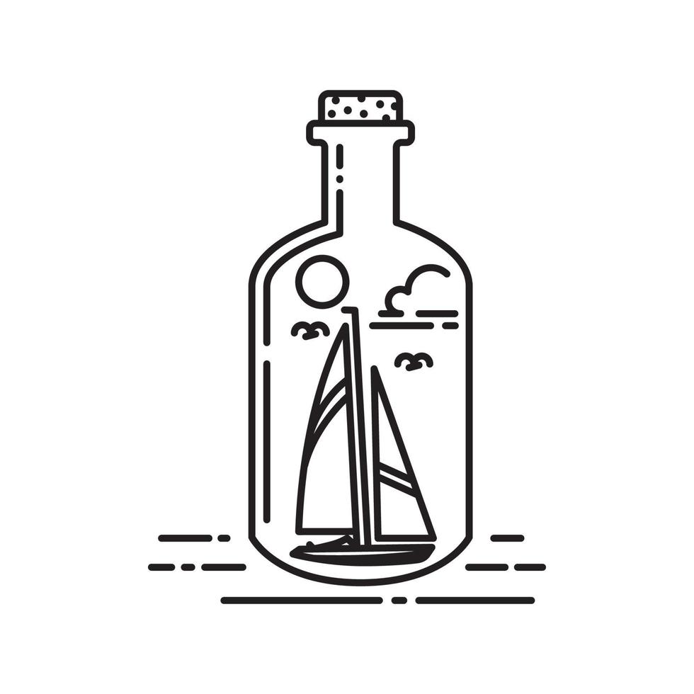 ship in a bottle vector