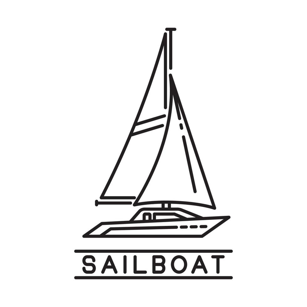 sailboat design outline simple monoline vector