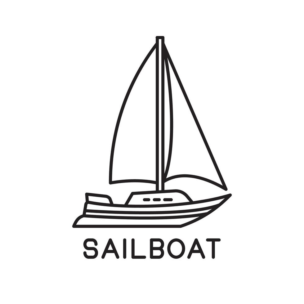 sailboat design outline simple monoline vector