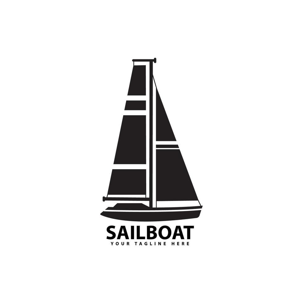 symbol of sailboat silhouette sea transportation design vector