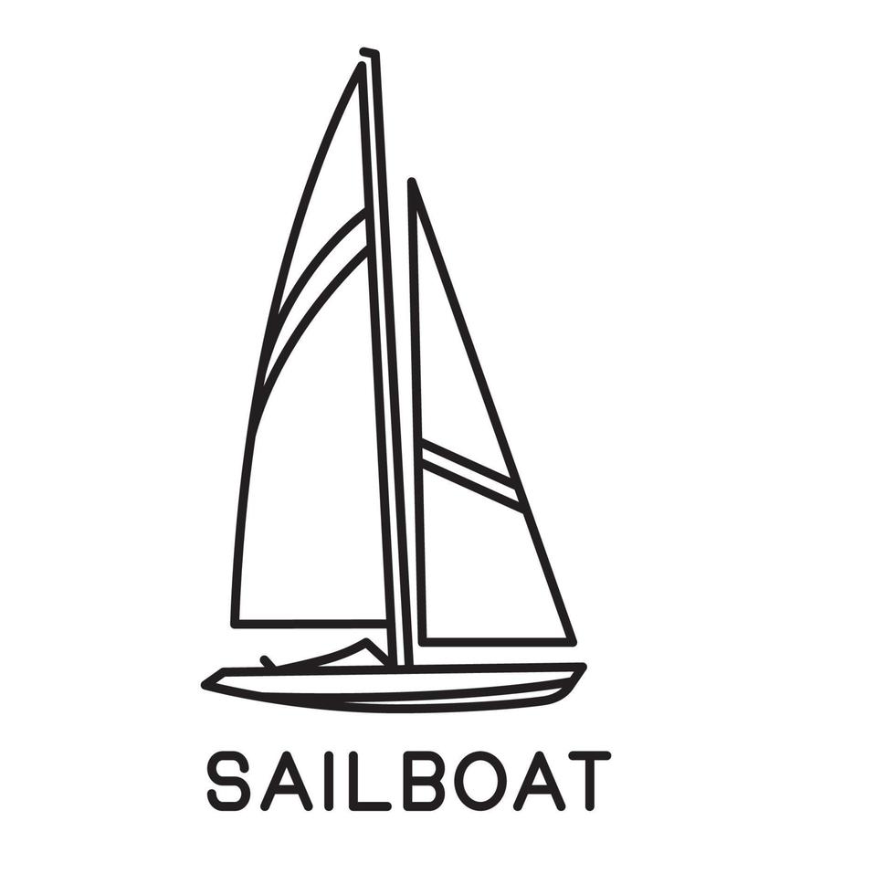 sailboat design outline simple monoline vector