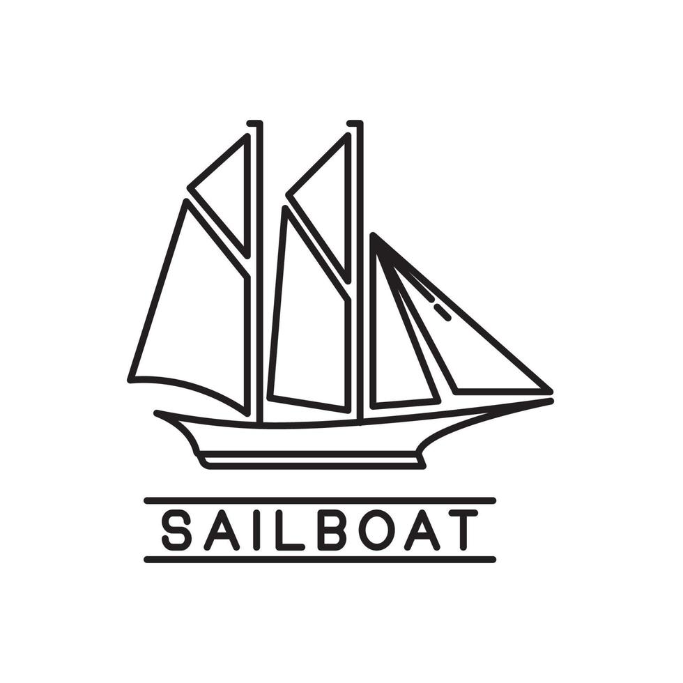 sailboat design outline simple monoline vector