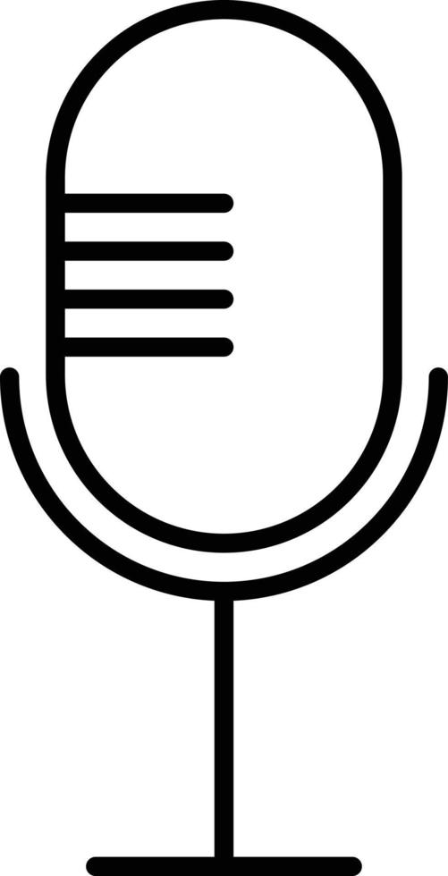 Thin line microphone simple icon flat vector design