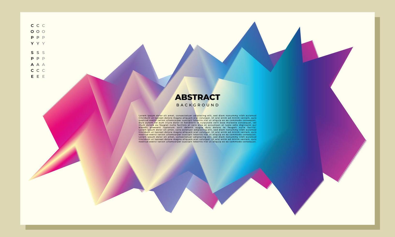 Colorful abstract shape background template copy space for poster, landing page, banner, flyer, brochure, or leaflet vector