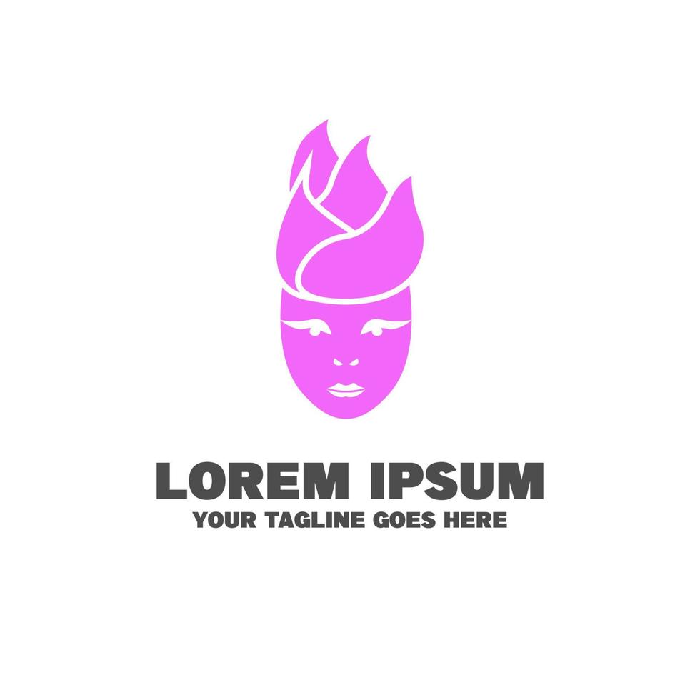 Flower And Face Logo vector