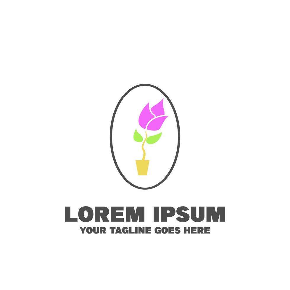 Flowers And Oval Frames Logo vector