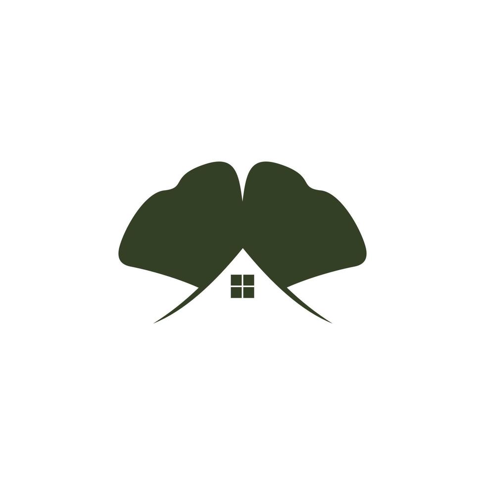 ginkgo leaf home logo icon vector graphic stock vector