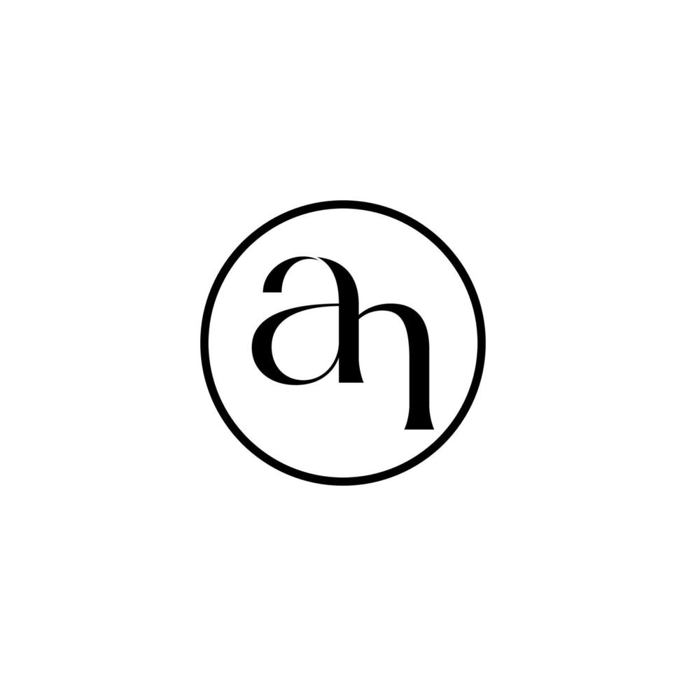 Letter Ah AN luxury circle logo icon stock vector