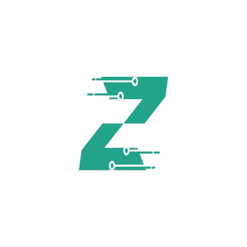 inicial letra z tecnología logo diseño modelo elemento valores vector