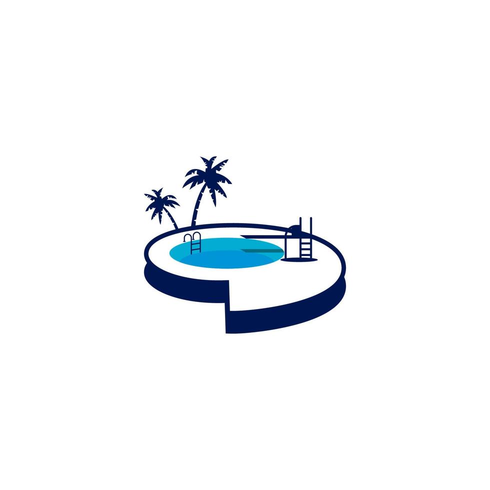 Swimming Pools Logo icon Design template element stock vector