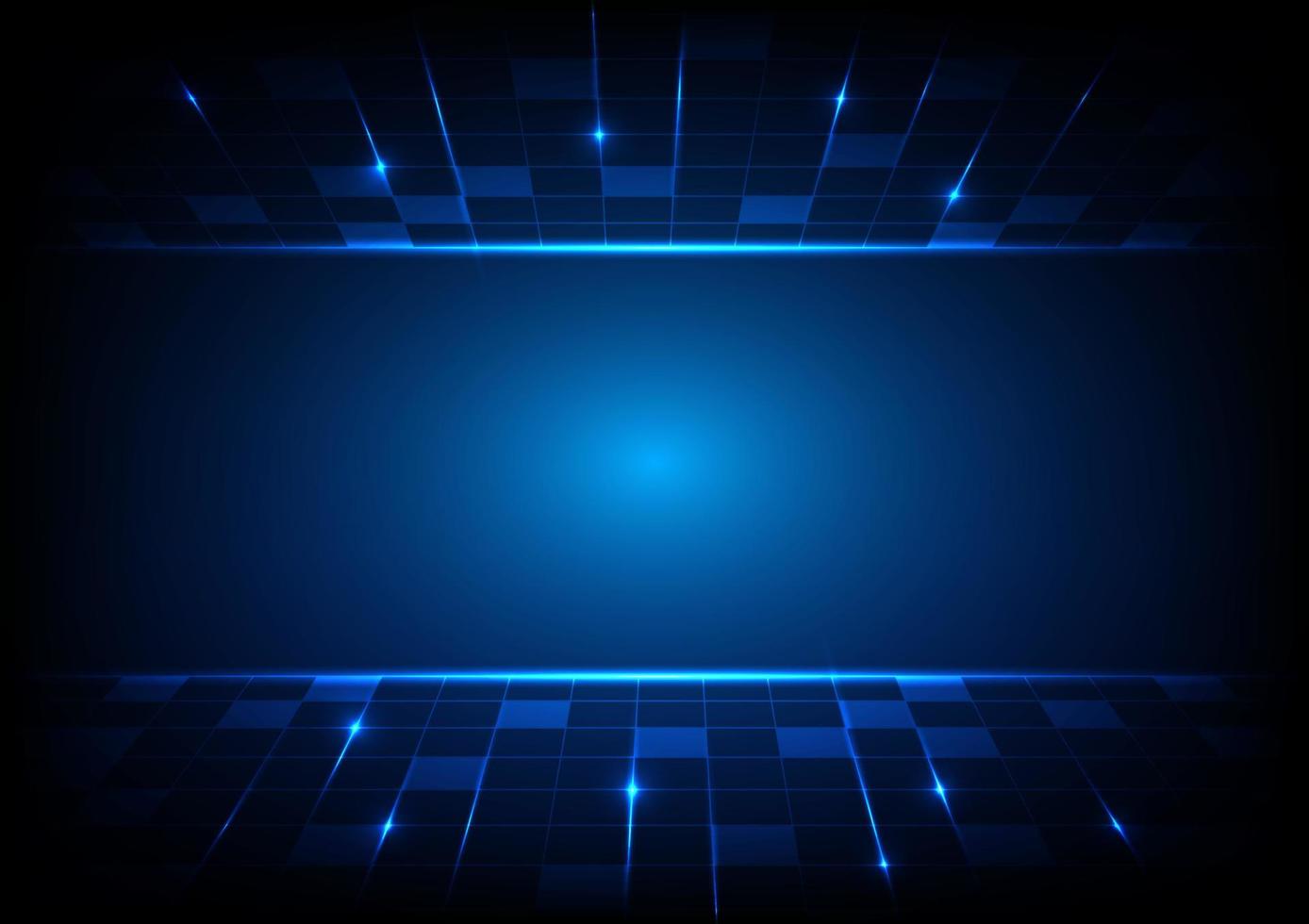 Technology digital light darl blue connection square line background vector