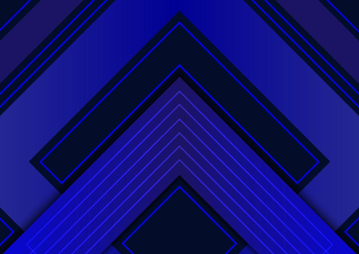 Modern blue banner arrow triangle dark background presentation vector