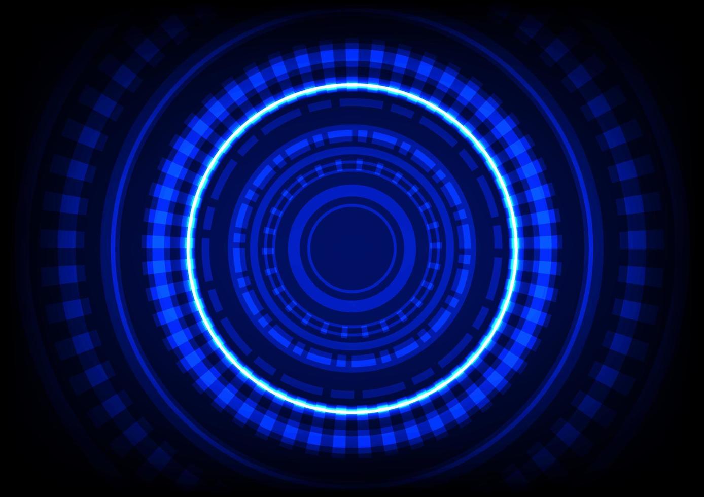 Technology blue len center digital light background vector