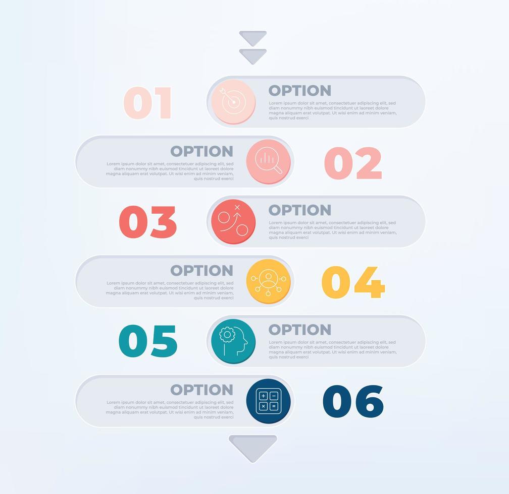 6 6 proceso paso infografía modelo. 6 6 paso diagrama negocio línea. vector