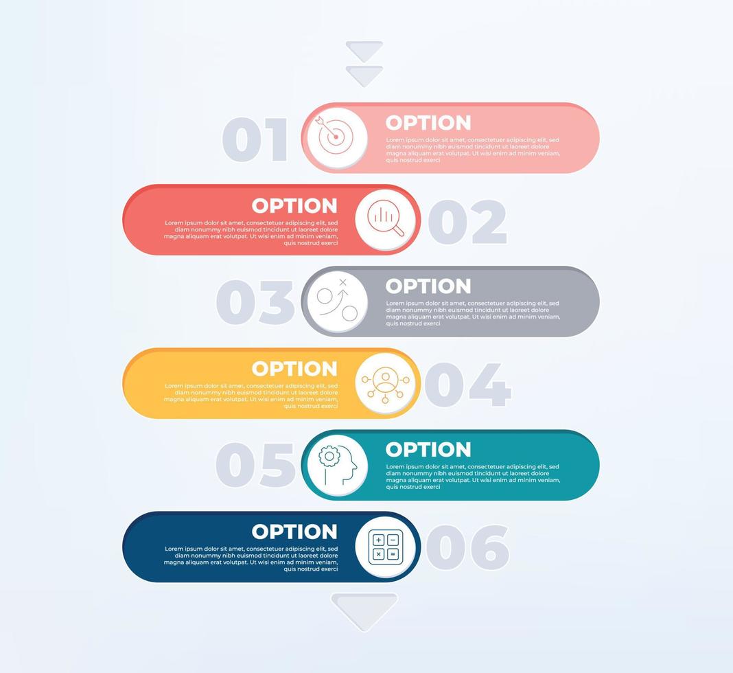 6 process step infographic template. 6 step diagram business line. vector