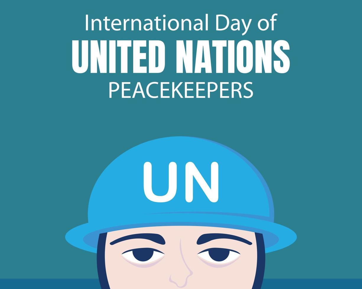 illustration vector graphic of head of a UN soldier, perfect for international day, united nations peacekeepers, celebrate, greeting card, etc.
