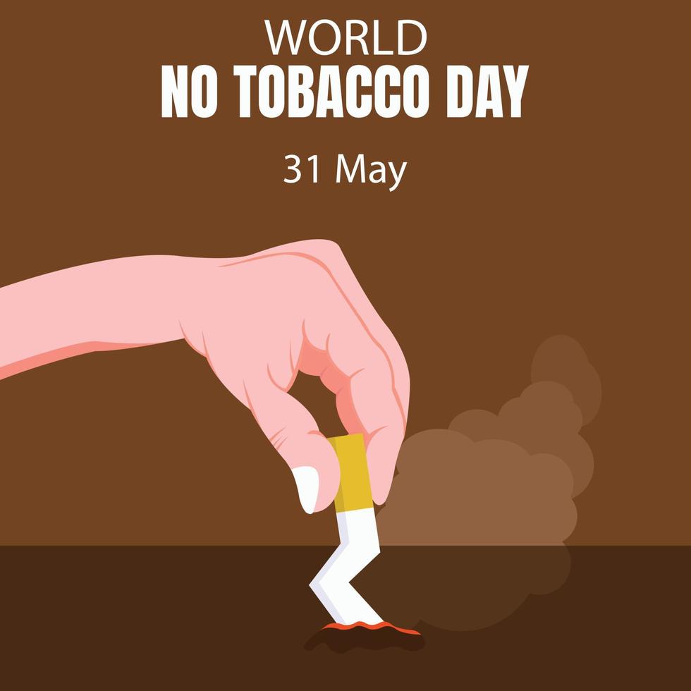 illustration vector graphic of hand stubbed cigarette butt, perfect for international day, world no tobacco day, celebrate, greeting card, etc.