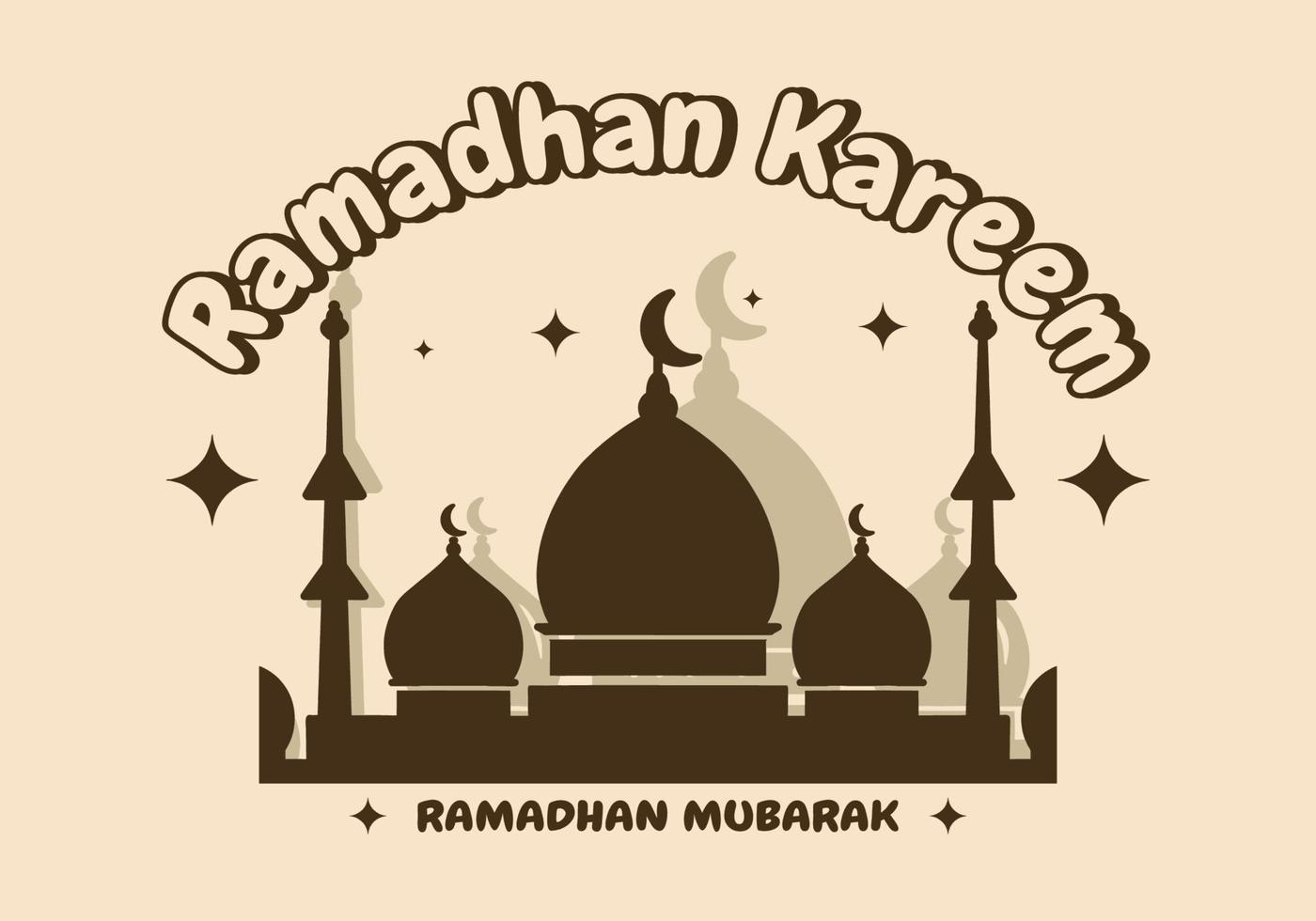 Shape of the dome of the mosque with the theme of Ramadan vector