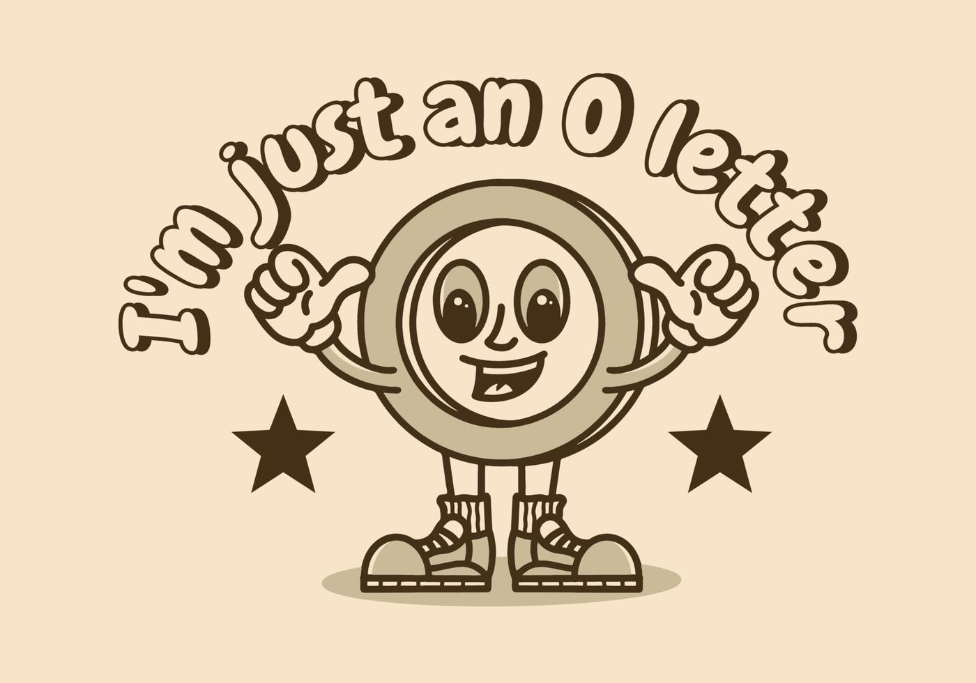Mascot character design of an O letter vector