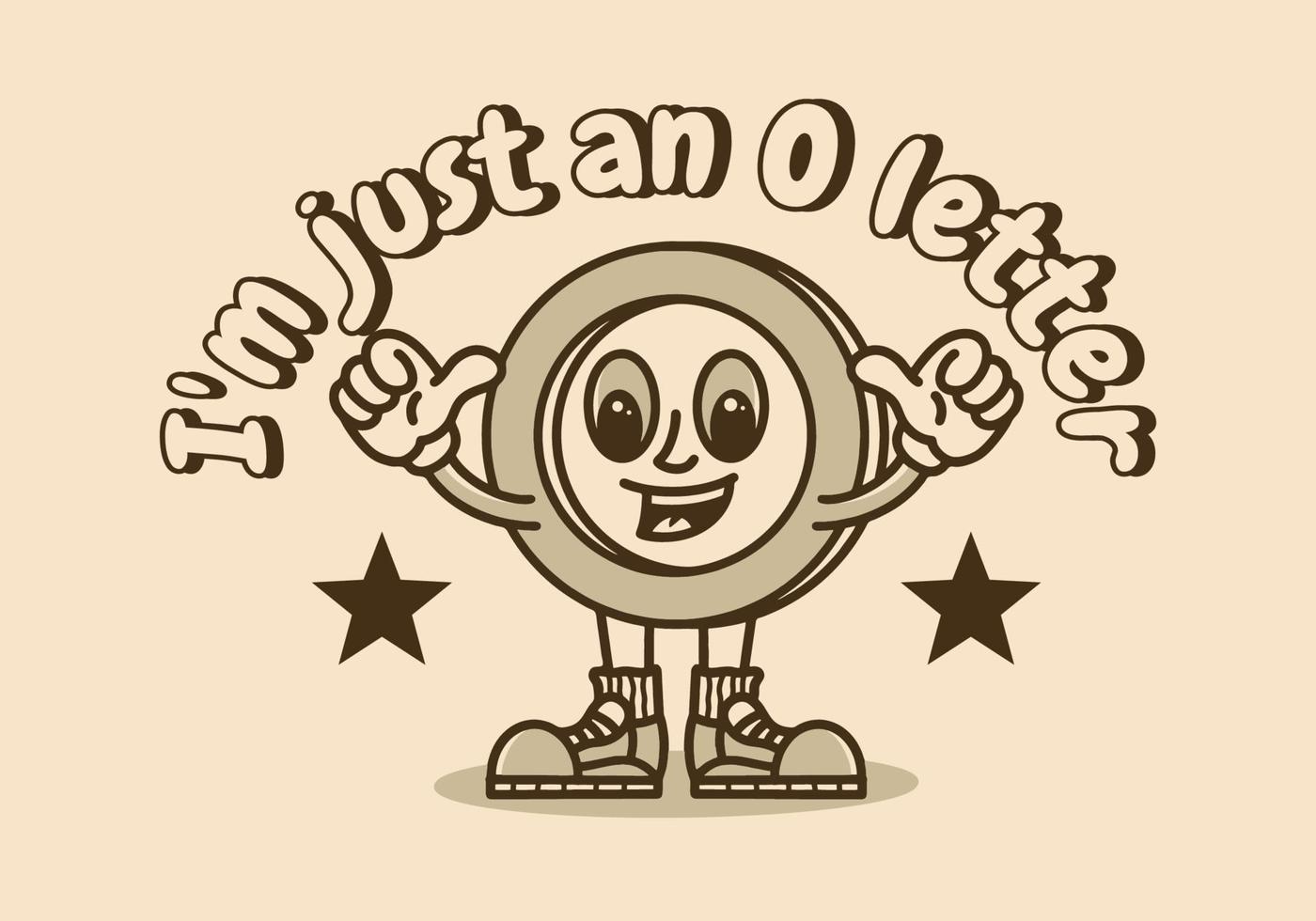 mascota personaje diseño de un o letra vector