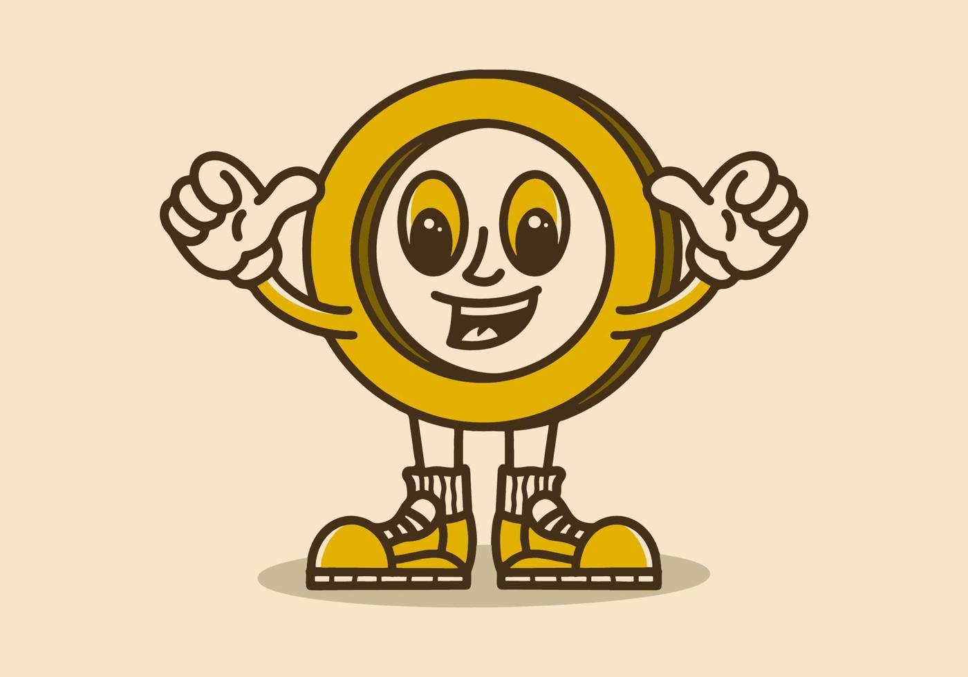 Mascot character design of an O letter vector