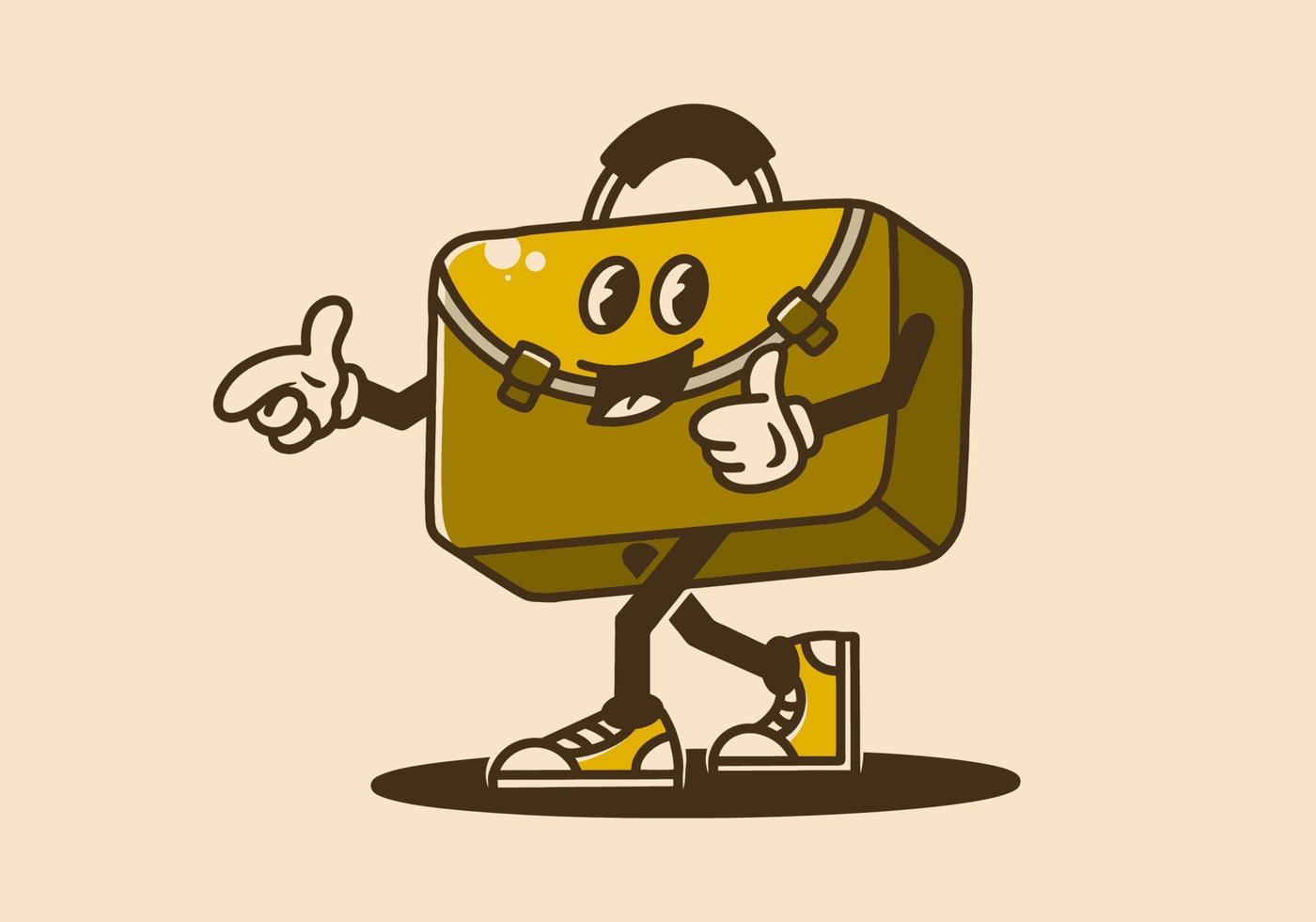 Mascot character design of a work bag vector