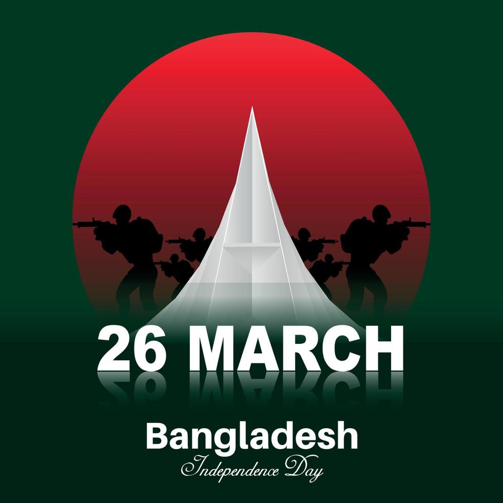 contento Bangladesh independencia día marzo 26 nacional mártires' monumento vector diseño ilustración