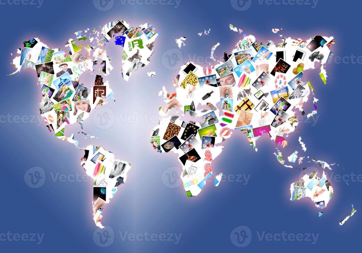 World map collage concept photo