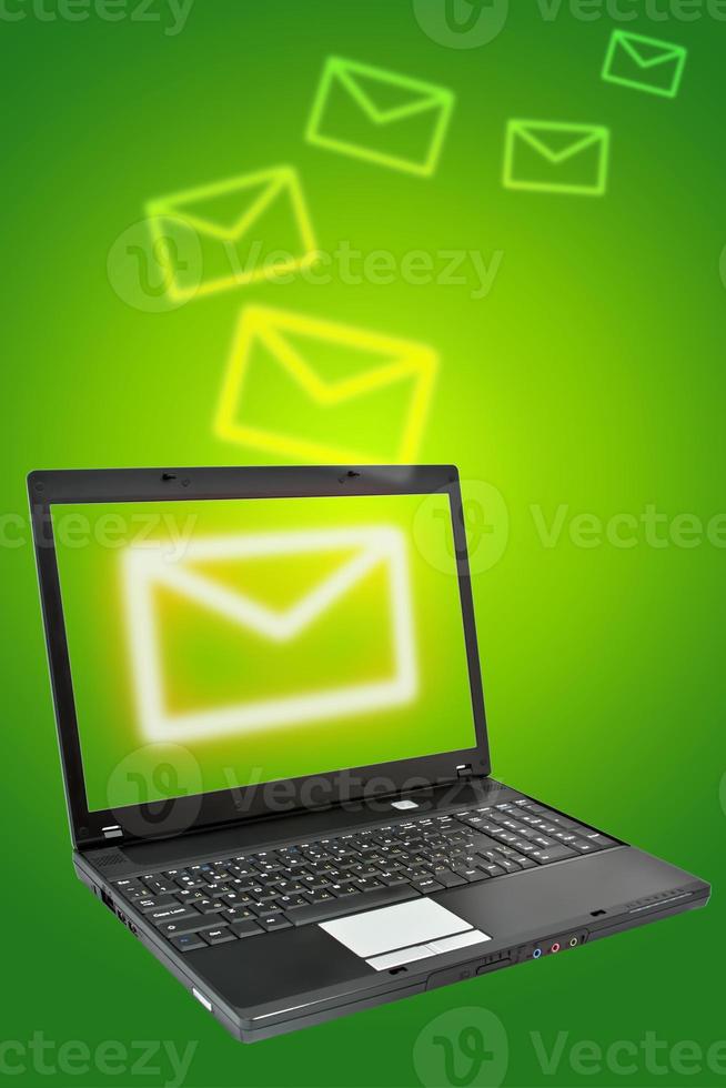 Laptop with email icon photo