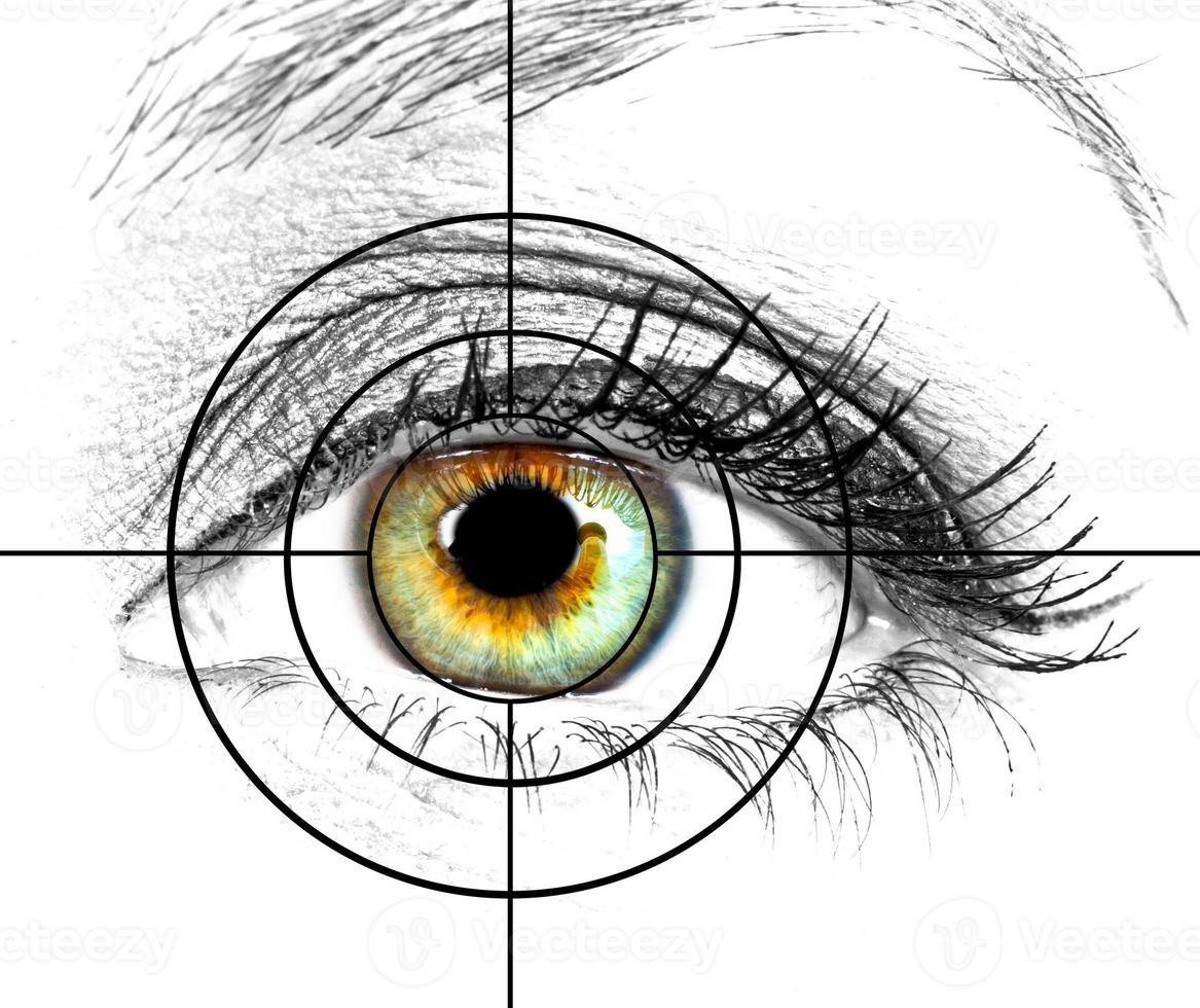 Human eye and target photo