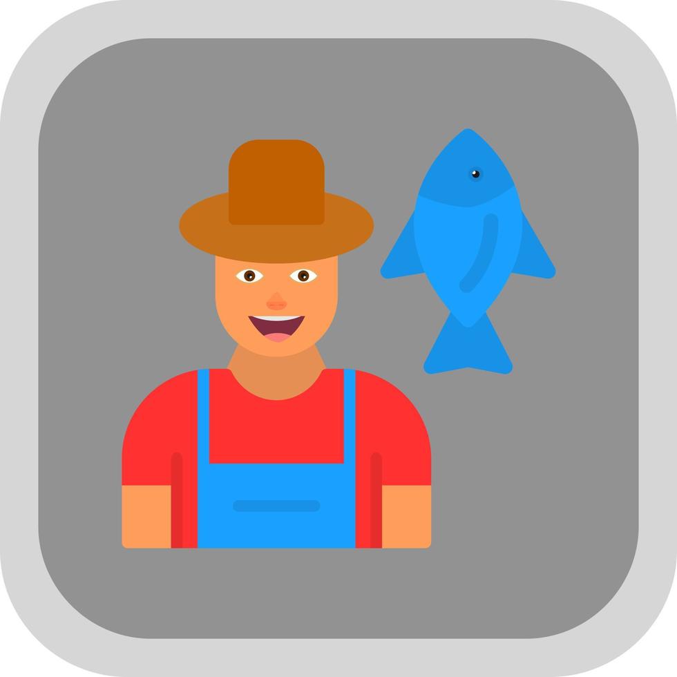 Fisherman Vector Icon Design