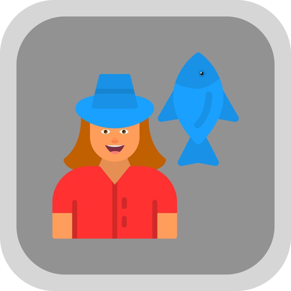 diseño de icono de vector de pescadora