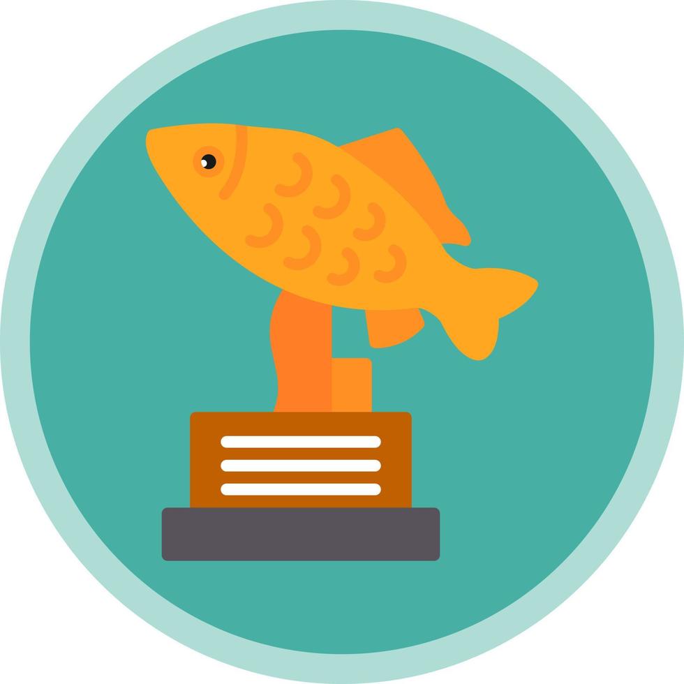 Fishing Trophy Vector Icon Design