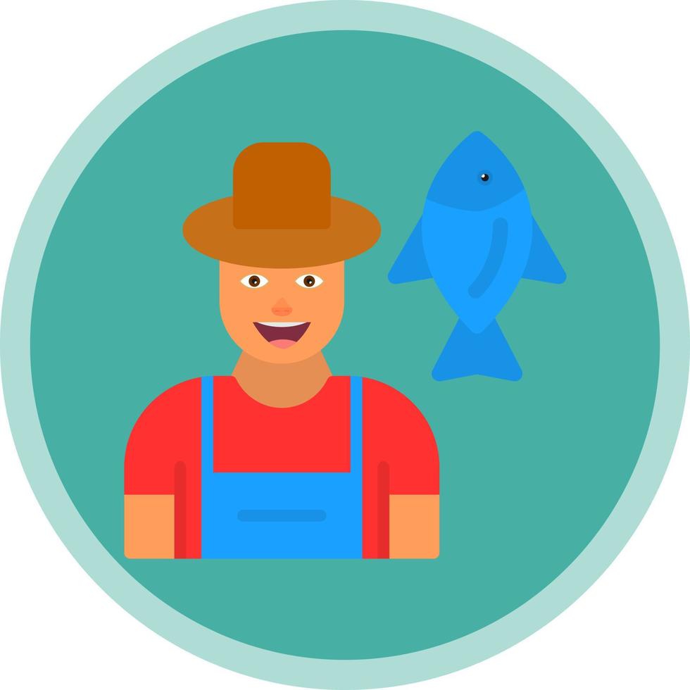 diseño de icono de vector de pescador