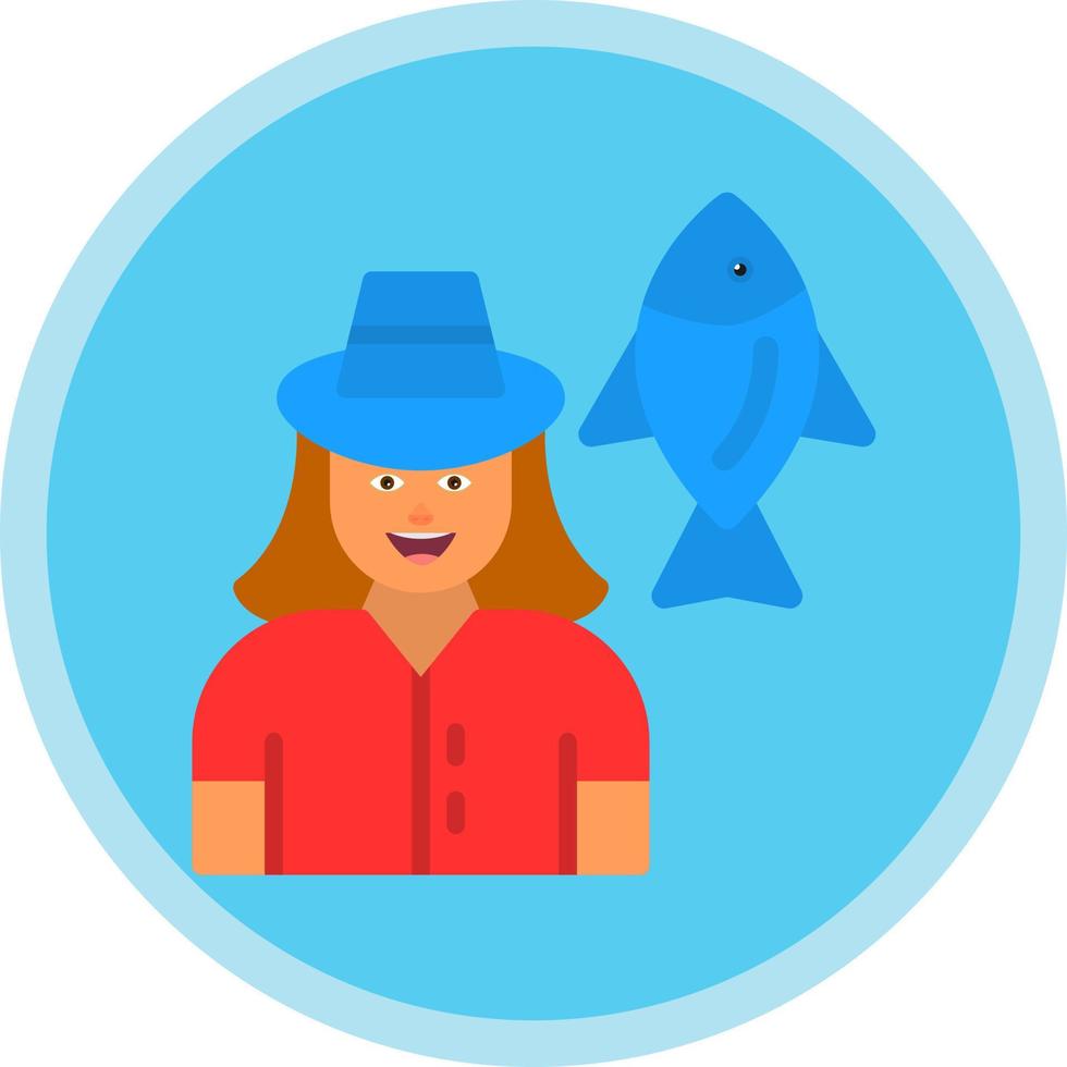 diseño de icono de vector de pescadora